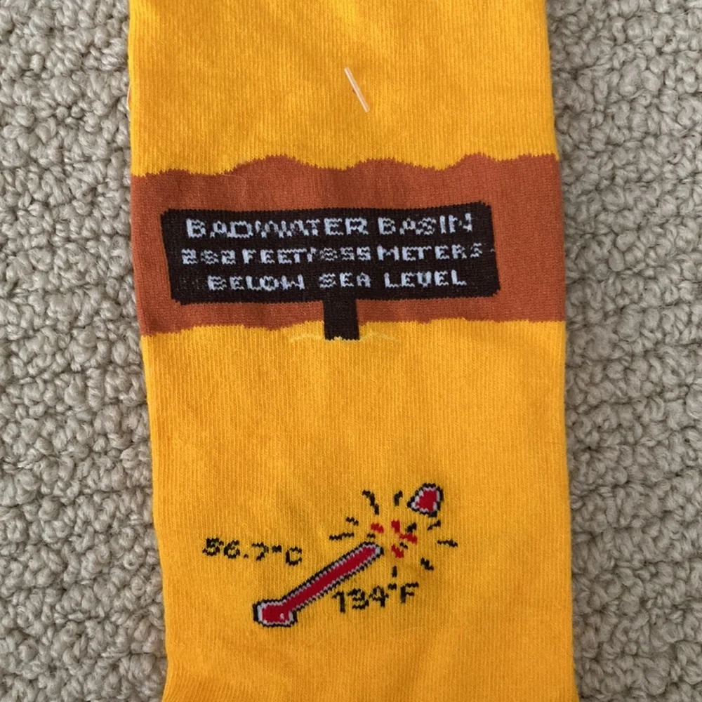 Death Valley National Park Parks Project Yellow Socks Women’s Shoe Size 6-9 NWT